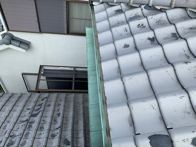 銅板雨樋腐食部分確認